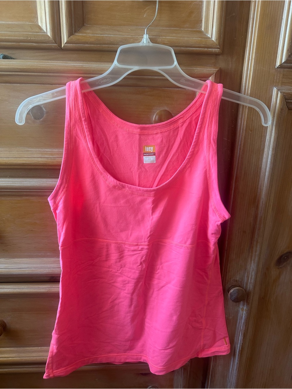 Lucy Neon Pink Scoop Neck Tank Top